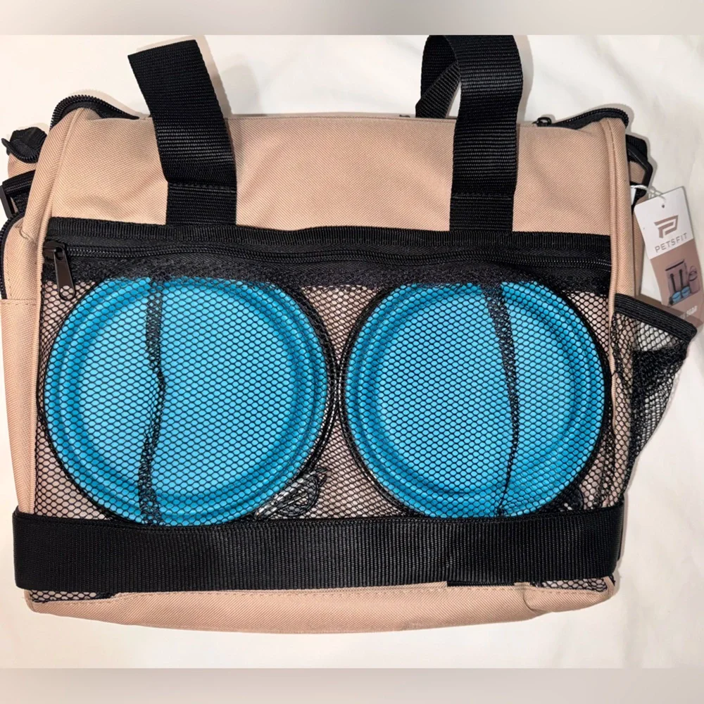 PETSFIT Pet Travel Pack for Dogs or Cats, in the colors, khaki, black and blue